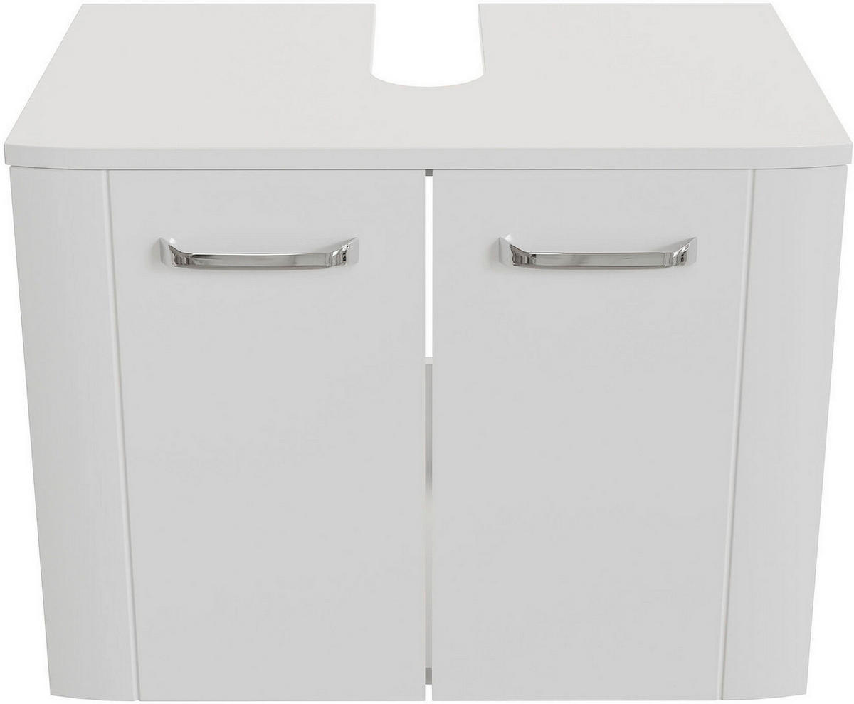 WASCHBECKENUNTERSCHRANK 60/46,6/38 cm  - Chromfarben/Weiß Hochglanz, MODERN, Holzwerkstoff/Metall (60/46,6/38cm) - Sadena