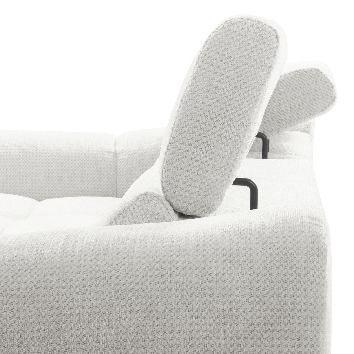 ECKSOFA  Webstoff Silberfarben  - Silberfarben/Schwarz, Design, Kunststoff/Textil (177/274cm) - Livetastic