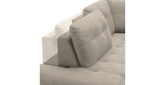 ECKSOFA in Flachgewebe, Leinenoptik Beige 208/247 cm - Beige/Schwarz, Design, Textil/Metall (208/247cm) - Xora