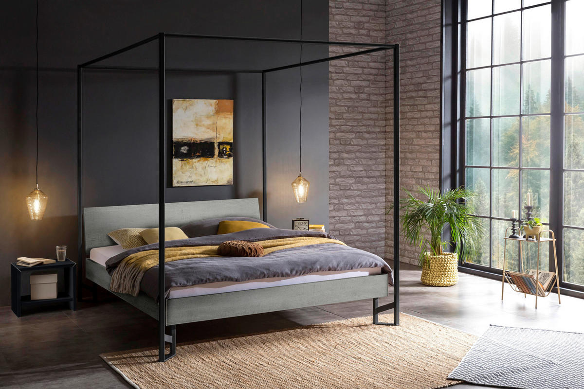 HIMMELBETT 180/200 cm  in Grau  - Anthrazit/Grau, Design, Holzwerkstoff/Metall (180/200cm) - Hasena