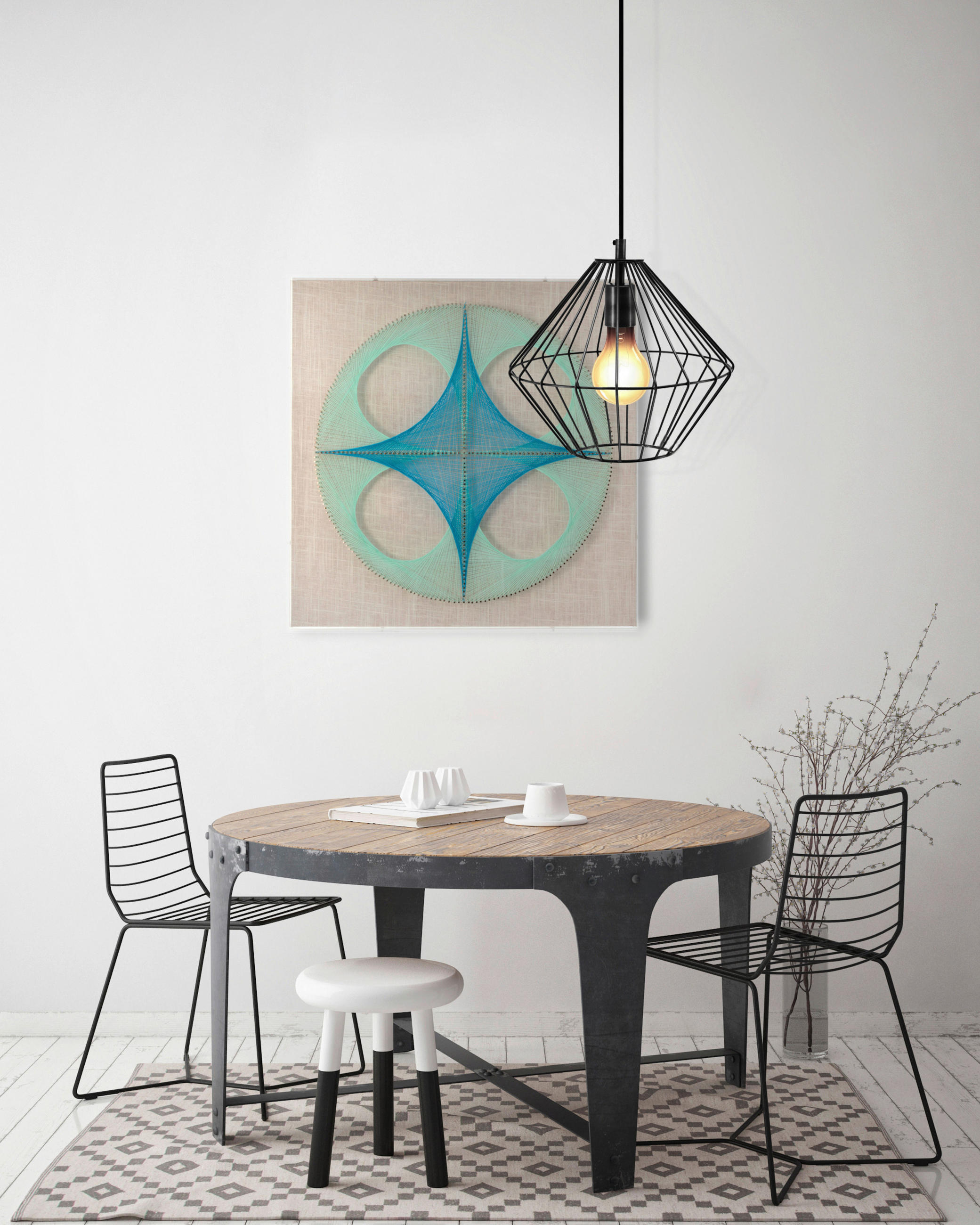 TAVLA 45/45/6 cm  - blå, Lifestyle, metall/trämaterial (45/45/6cm) - Kayoom