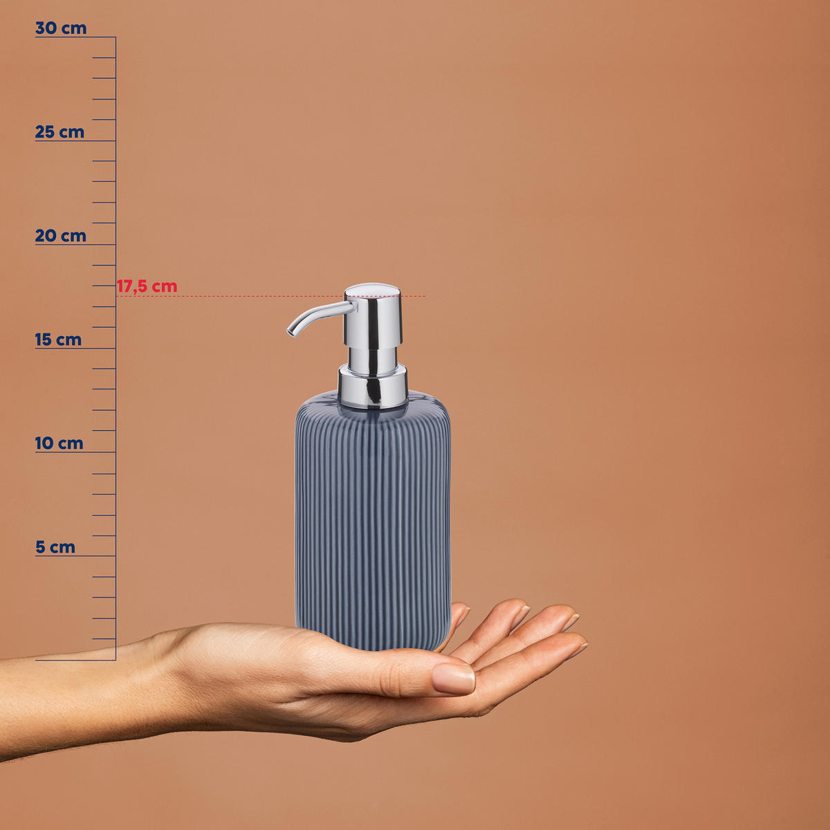 SEIFENSPENDER Keramik  - Blau, Basics, Keramik (7,5/17,5cm) - Kela