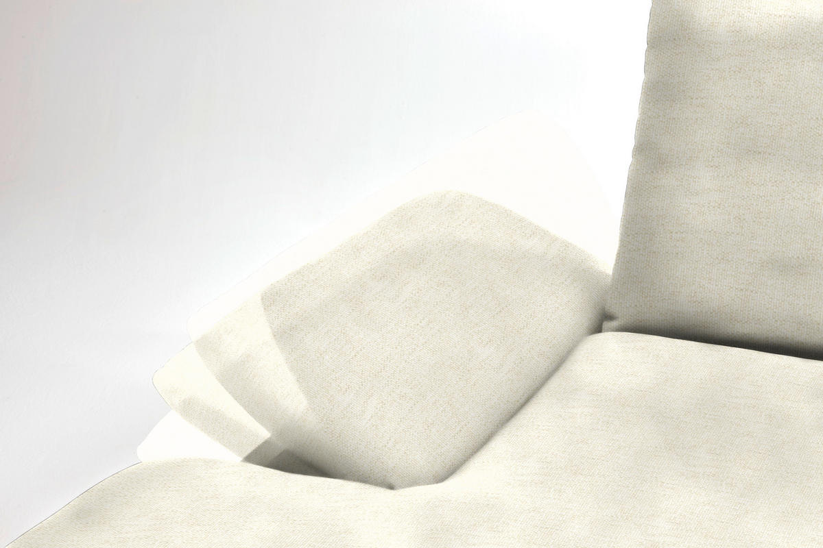 ECKSOFA in Flachgewebe Creme  159/314 cm  - Creme/Schwarz, Design, Holz/Textil (159/314cm) - Dieter Knoll