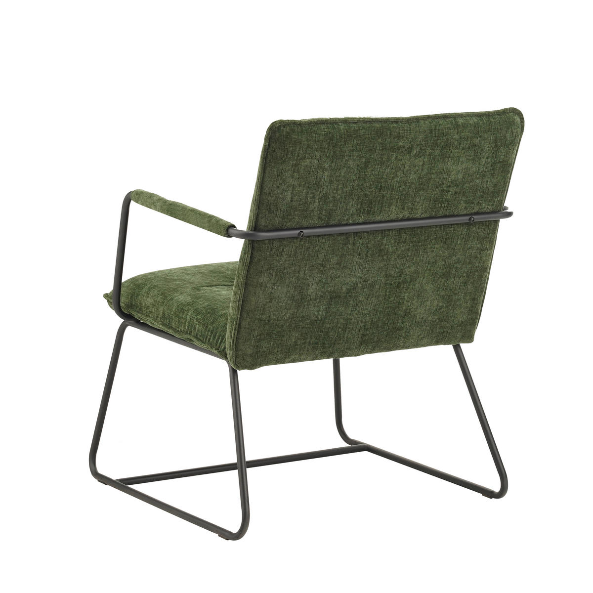 SESSEL in Chenille Dunkelgrün  - Dunkelgrün/Schwarz, MODERN, Textil/Metall (65/80/68cm) - MID.YOU