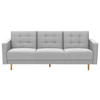 3-SITZER-SOFA  in Flachgewebe Hellgrau  - Eschefarben/Hellgrau, MODERN, Holz/Textil (224/81/83cm) - Max Winzer