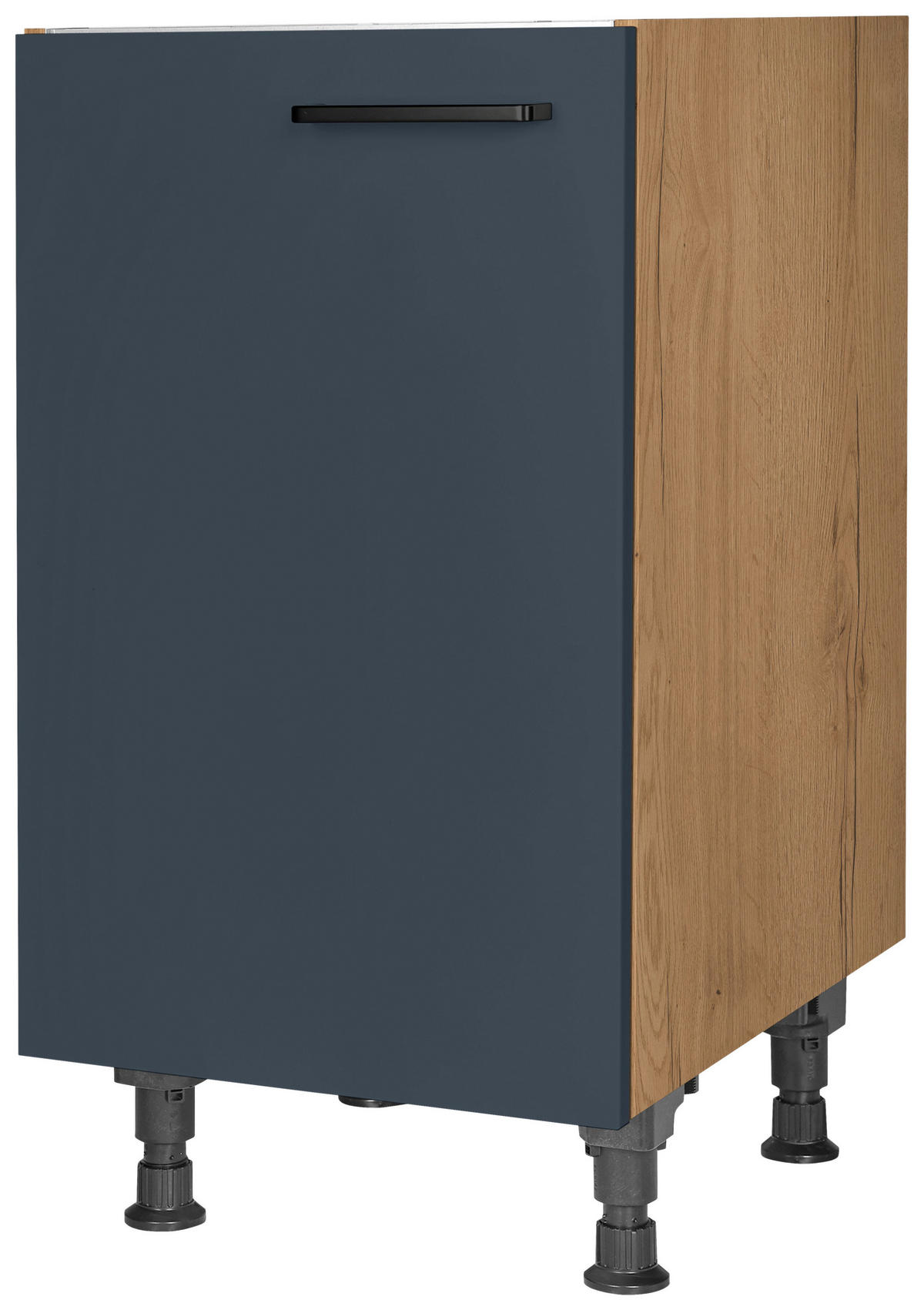 SPÜLENUNTERSCHRANK 45/87/56 cm  in Blau, Eichefarben  - Blau/Eichefarben, MODERN, Holzwerkstoff/Metall (45/87/56cm) - Nobilia