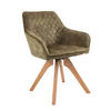 ARMLEHNSTUHL  in Samt  - Eichefarben/Grün, MODERN, Holz/Textil (59/85/61cm) - Livetastic
