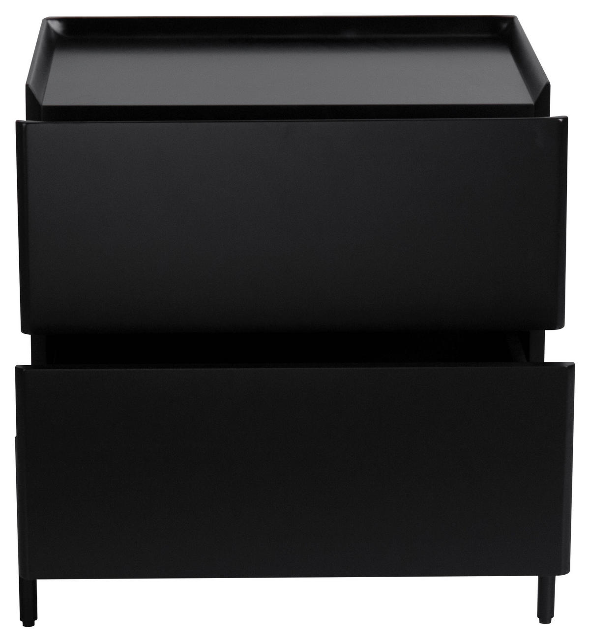 NACHTSCHRANK 50/55/40 cm  - Schwarz, Design, Holzwerkstoff/Metall (50/55/40cm) - Livetastic