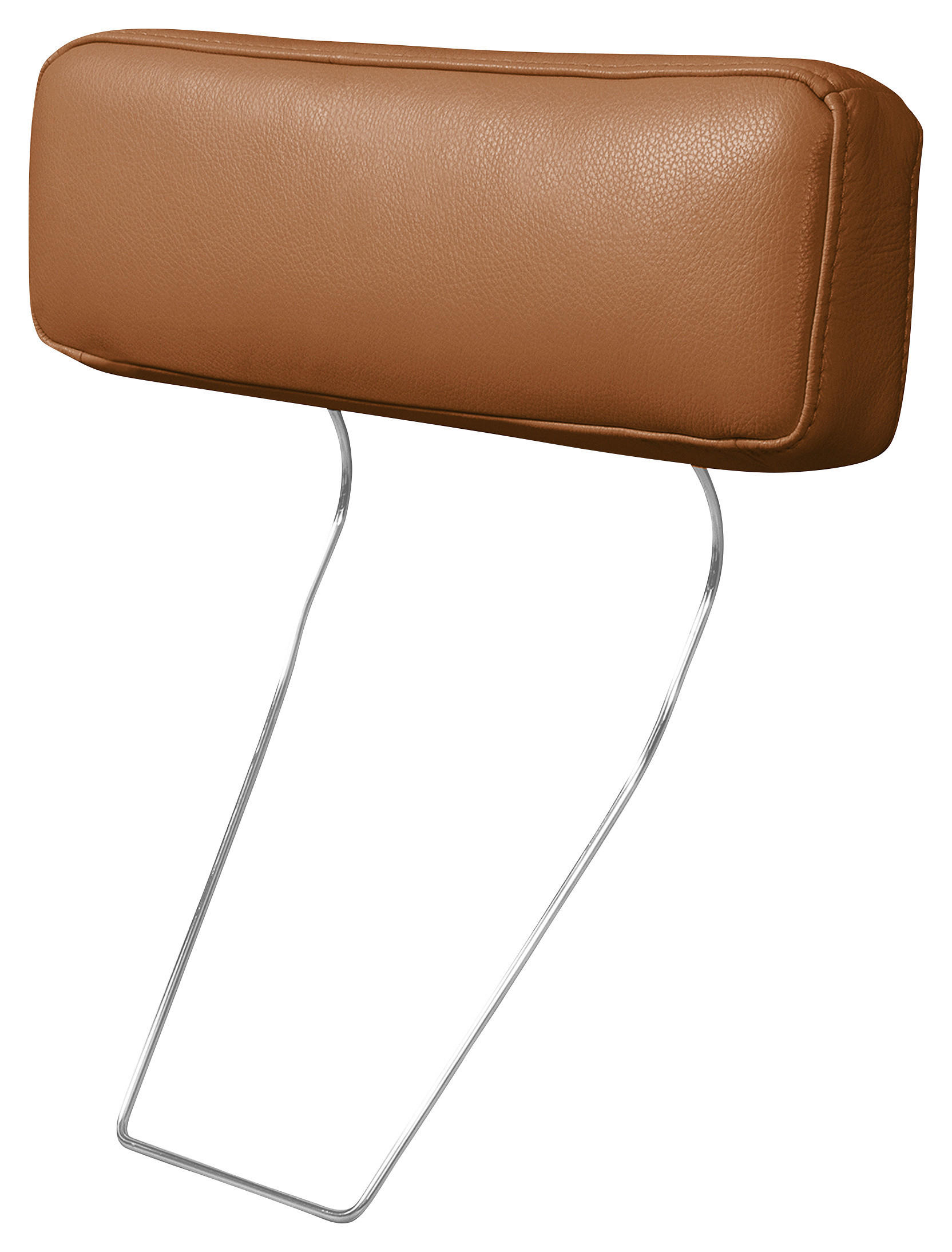 KOPFSTÜTZE 52/17/14 cm  Echtleder  - Cognac/Silberfarben, Design, Leder (52/17/14cm) - P & B