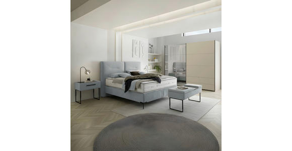 SCHWEBETÜRENSCHRANK 306/222/68 cm 2-türig Elfenbein  - Elfenbein/Schwarz, Design, Glas/Holzwerkstoff (306/222/68cm) - Dieter Knoll