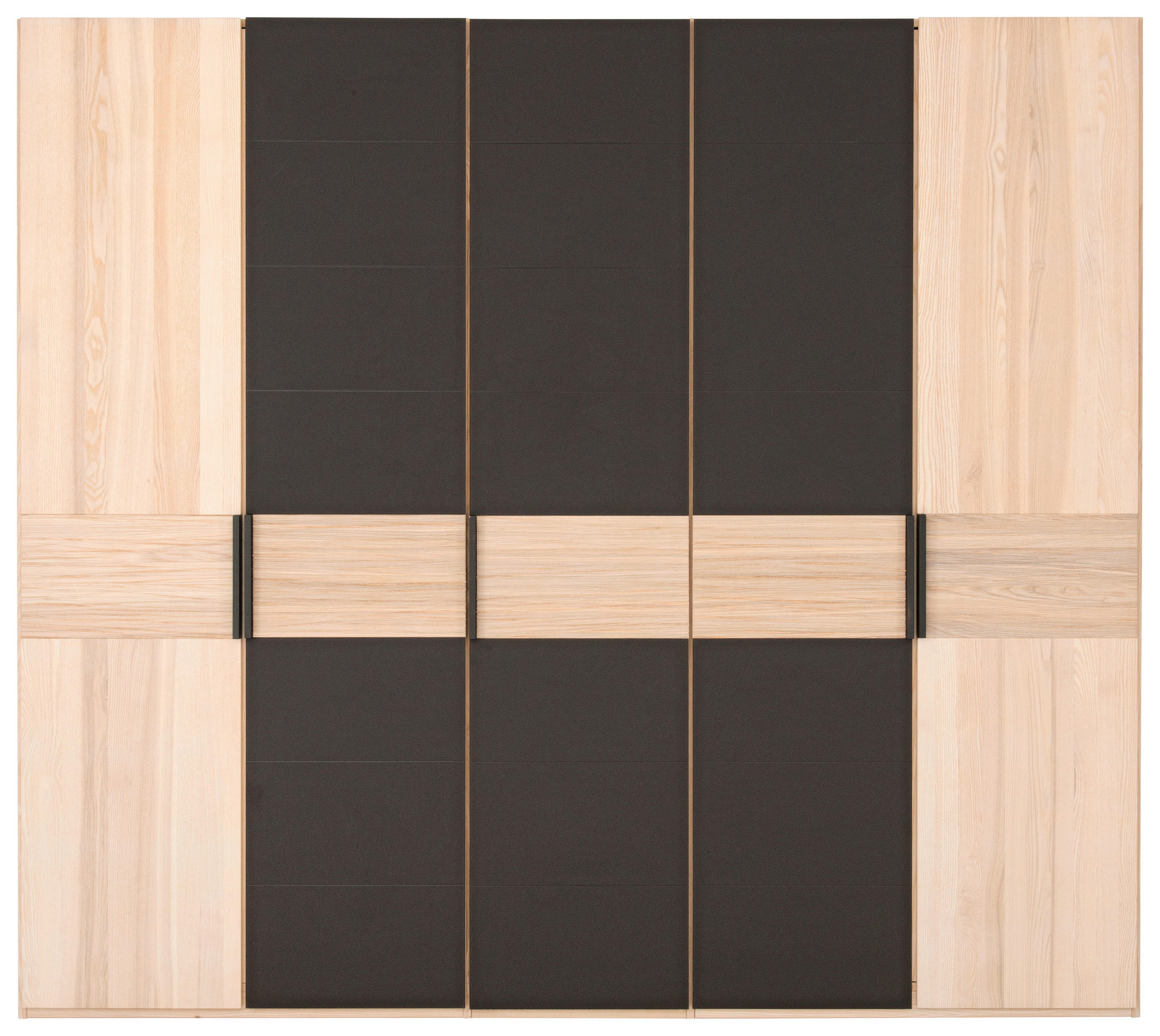 KLEIDERSCHRANK in Eschefarben, Dunkelbraun  - Dunkelbraun/Eschefarben, Design, Glas/Holz (249,6/224,6/57cm) - Valdera