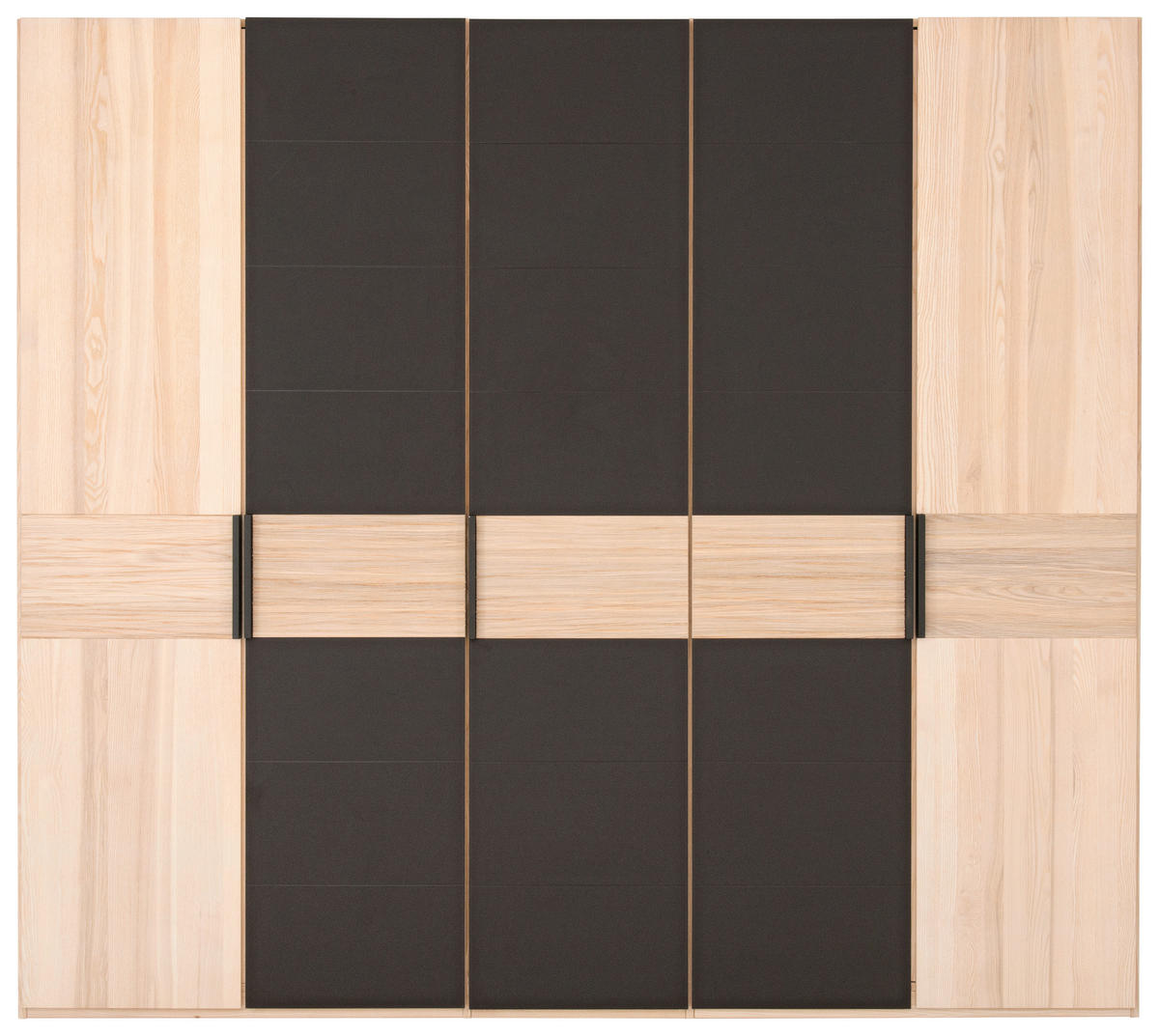 KLEIDERSCHRANK 249,6/224,6/57 cm 5-türig  - Dunkelbraun/Eschefarben, Design, Glas/Holz (249,6/224,6/57cm) - Valdera