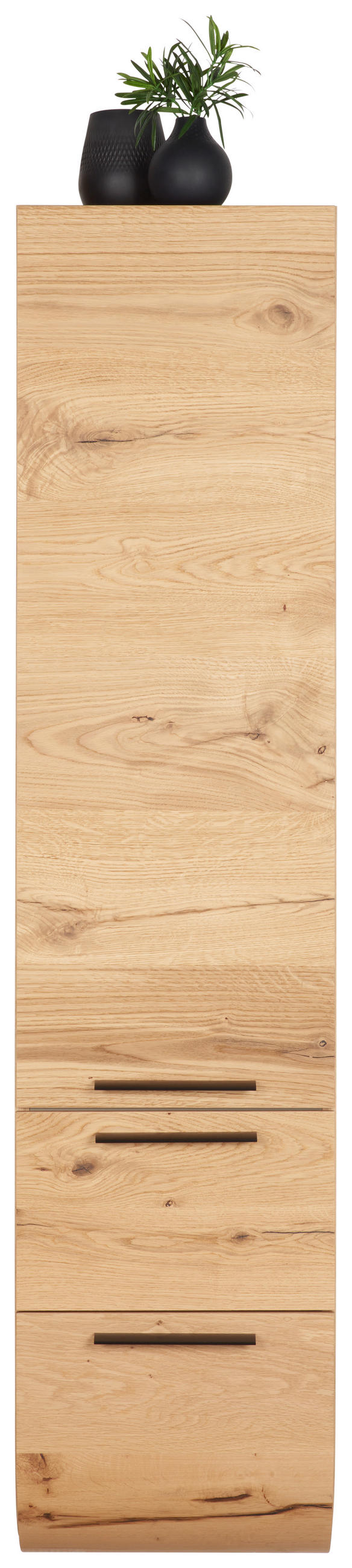 HOCHSCHRANK 40/173/45 cm  - Eichefarben/Schwarz, MODERN, Holz/Metall (40/173/45cm) - Dieter Knoll