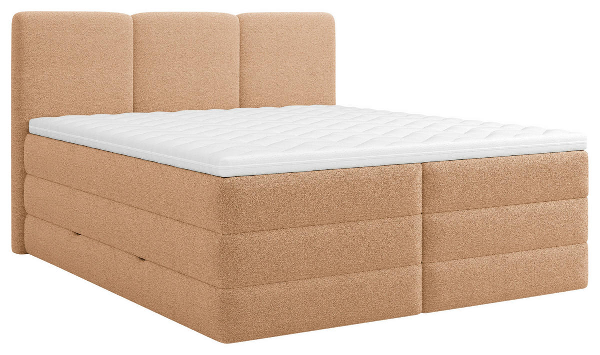 BOXSPRINGBETT 180/200 cm  in Terracotta  - Terracotta/Schwarz, Modern, Holz/Holzwerkstoff (180/200cm) - MID.YOU