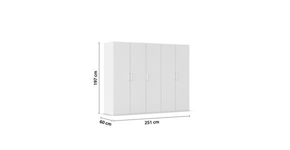 DREHTÜRENSCHRANK 251/197/60 cm 5-türig Weiß - Weiß, Design, Holzwerkstoff/Kunststoff (251/197/60cm) - Novel