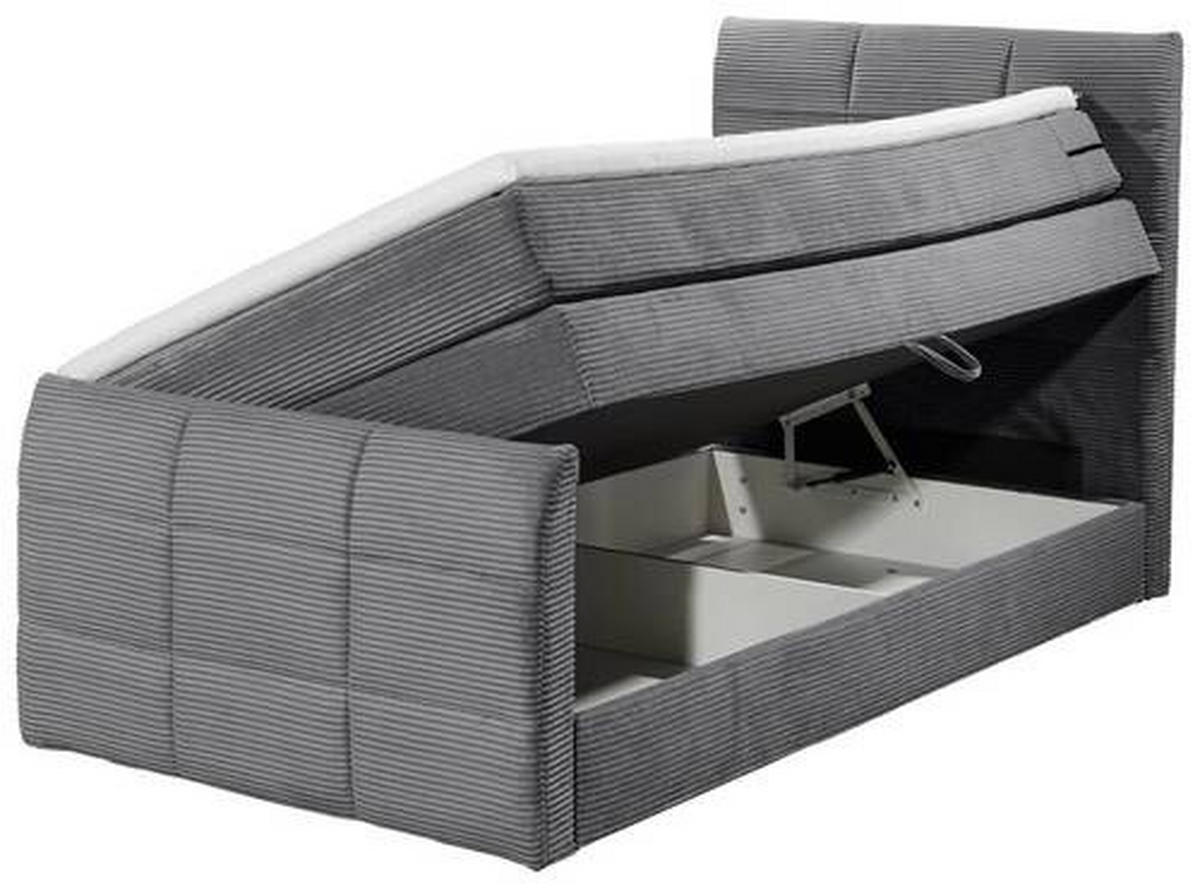 BOXSPRINGBETT 120/200 cm  in Dunkelgrau  - Dunkelgrau/Schwarz, Modern, Holzwerkstoff/Kunststoff (120/200cm) - MID.YOU