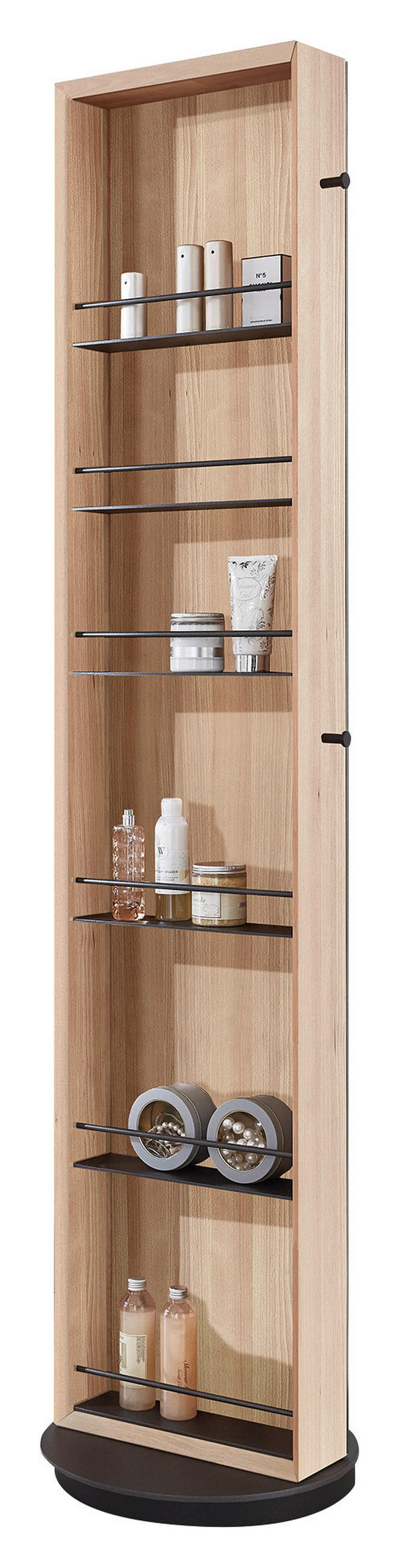 STANDSPIEGEL 38,4/186,4/12,7 cm  - Buchefarben/Titanfarben, Design, Glas/Holz (38,4/186,4/12,7cm) - Valdera