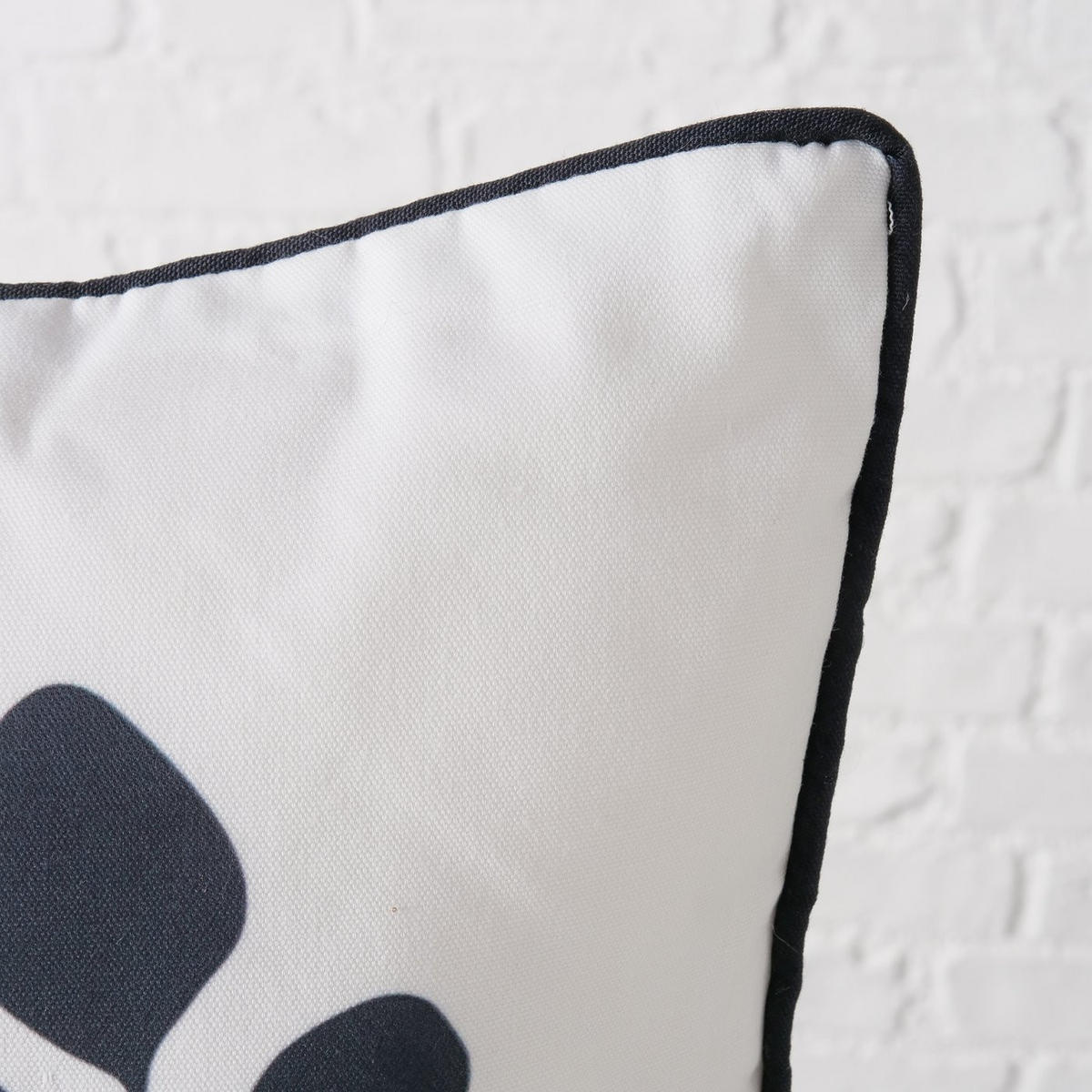 ZIERKISSEN  45/45 cm   - Schwarz/Weiß, Basics, Textil (45/45cm)