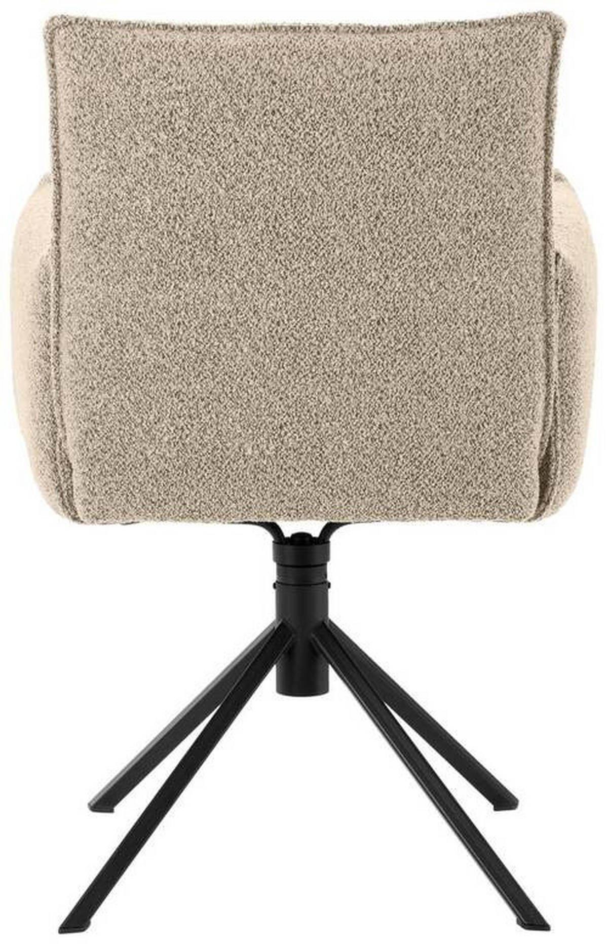 ARMLEHNSTUHL  in Flachgewebe  - Beige/Schwarz, Design, Textil/Metall (55/85/65cm) - Valnatura