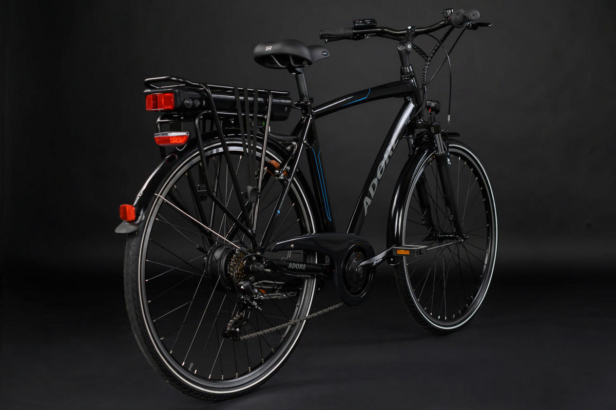ELEKTROFAHRRAD ALU-CITY HERREN ADORE 113E 28 Zoll  - Schwarz, MODERN, Metall