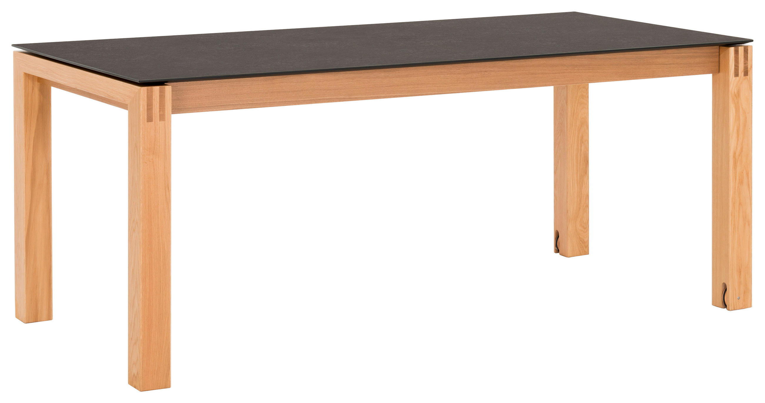 ESSTISCH Graphitfarben, Eichefarben rechteckig  ausziehbar, in verschiedenen Größen erhältlich, in verschiedenen Holzarten erhältlich, Variantenauswahl  - Eichefarben/Graphitfarben, Design, Holz/Kunststoff (160-260/100/76cm) - Dieter Knoll