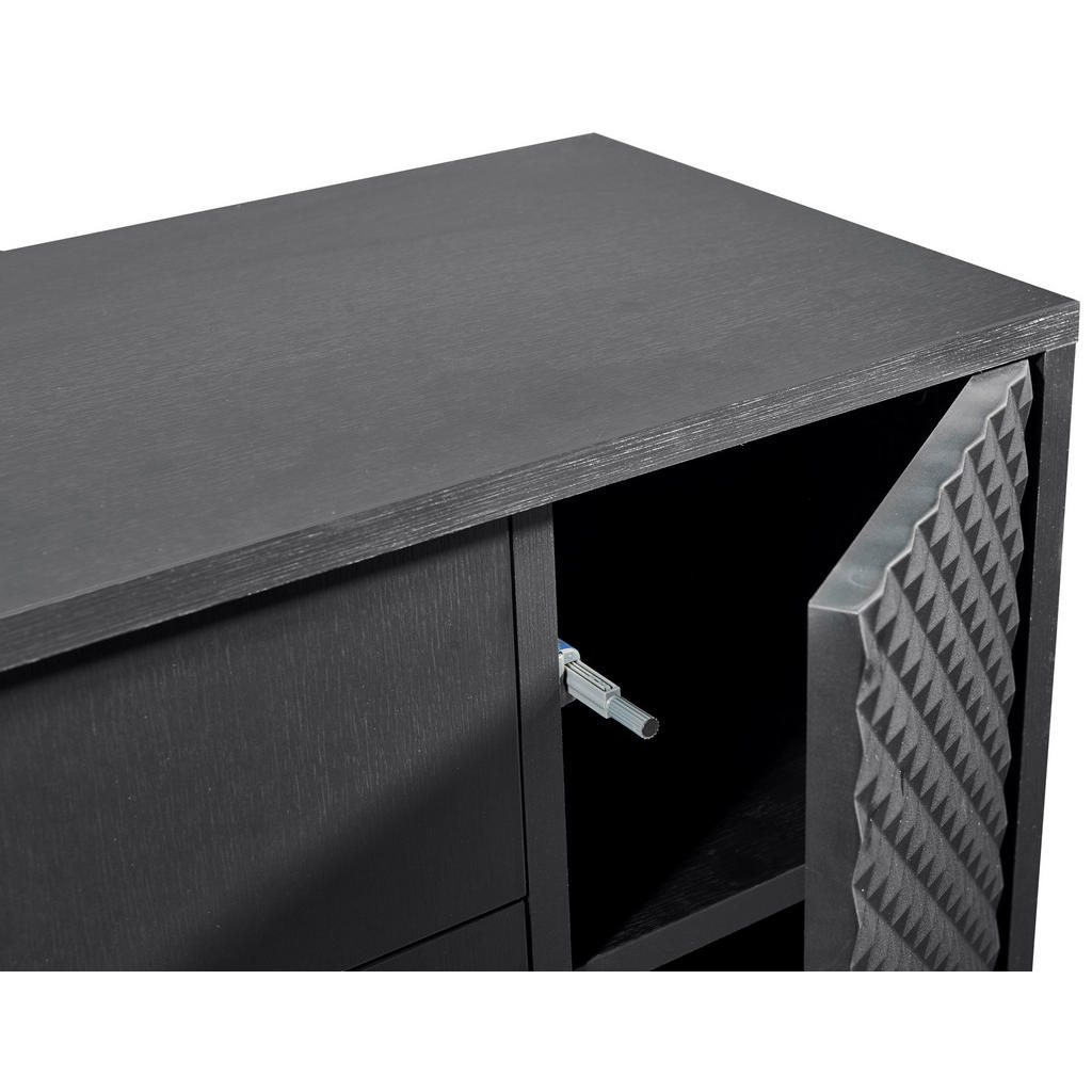 Thumbnail - Mid.you Midischrank, Schwarz, Holzwerkstoff, 4 Fächer, 2 Schubladen, 60x106x32 cm, Made in EU, Badezimmer, Badezimmersch...