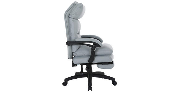 CHEFSESSEL in Mikrofaser Hellgrau - Hellgrau/Schwarz, MODERN, Kunststoff/Textil (63,5/114-122/70cm) - Venda