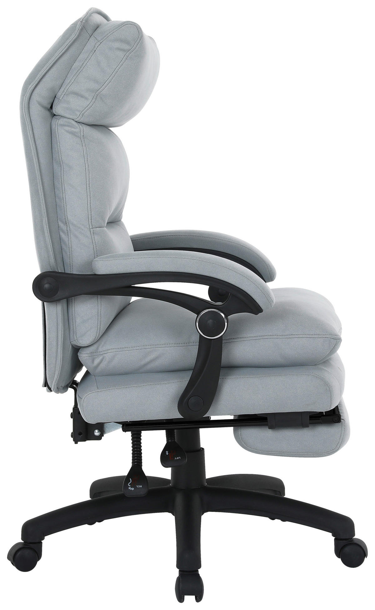 SCAUN DIRECTORIAL  in microfibră gri deschis  - gri deschis/negru, Modern, plastic/metal (63,5/114-122/70cm) - Venda