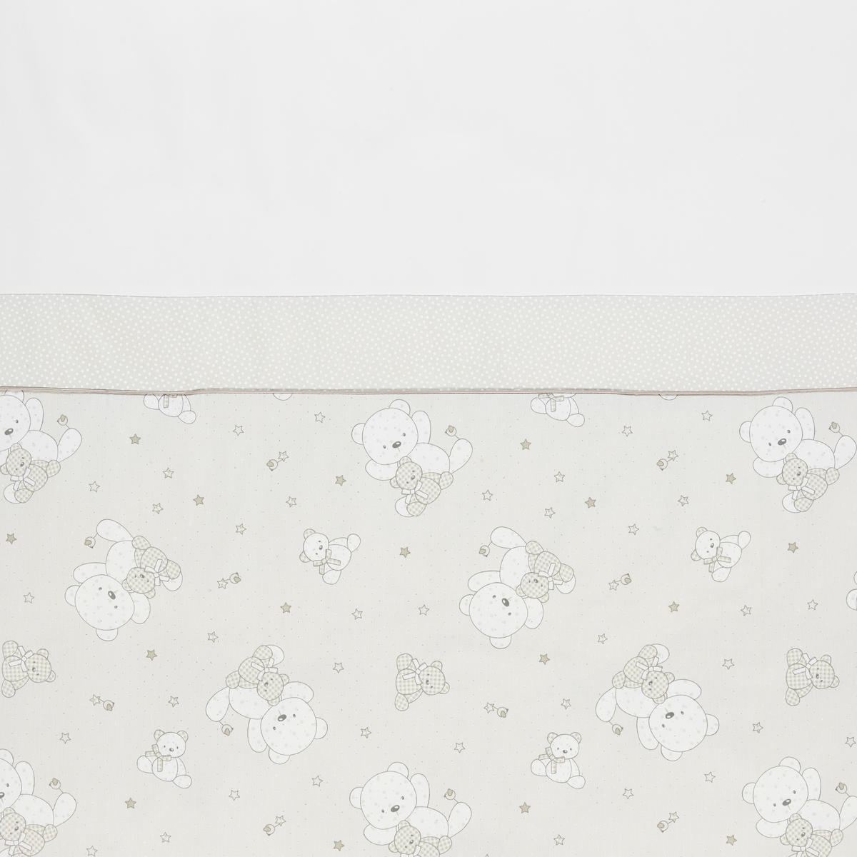BABYBETTWÄSCHESET 100/135 cm  - Taupe/Weiss, Basics, Textil (100/135cm) - Patinio