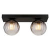 WANDLEUCHTE 35/12/15 cm   - Klar/Schwarz, Design, Glas/Metall (35/12/15cm) - Globo