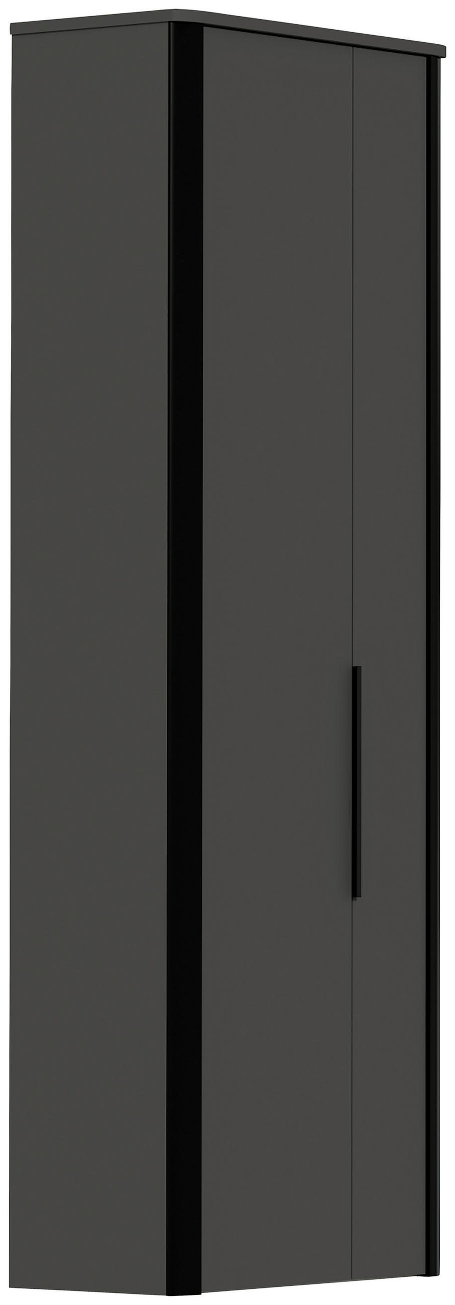 GARDEROBE 5-teilig  in 280/191/34 cm  - Anthrazit/Schwarz, Design, Glas/Holzwerkstoff (280/191/34cm) - Dieter Knoll