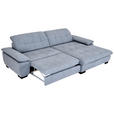 ECKSOFA  in Webstoff Blaugrau Rücken echt, Kopfteilverstellung  265/180 cm  - Blaugrau/Schwarz, Design, Textil/Metall (265/180cm) - Carryhome