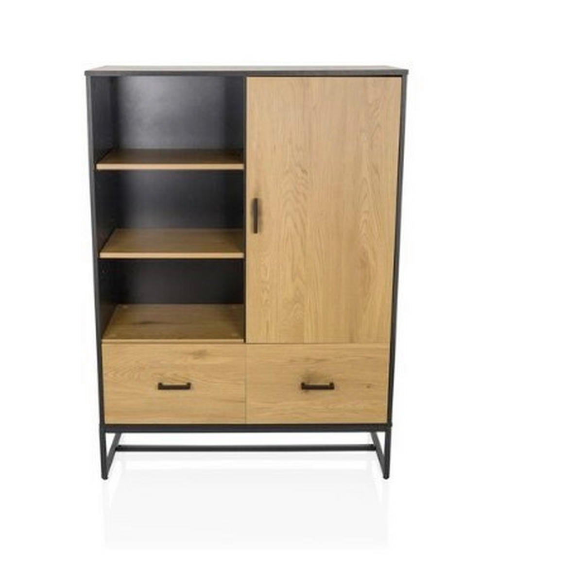 HIGHBOARD  in 100/140/40 cm  - Eichefarben/Schwarz, MODERN, Holzwerkstoff/Metall (100/140/40cm) - MID.YOU