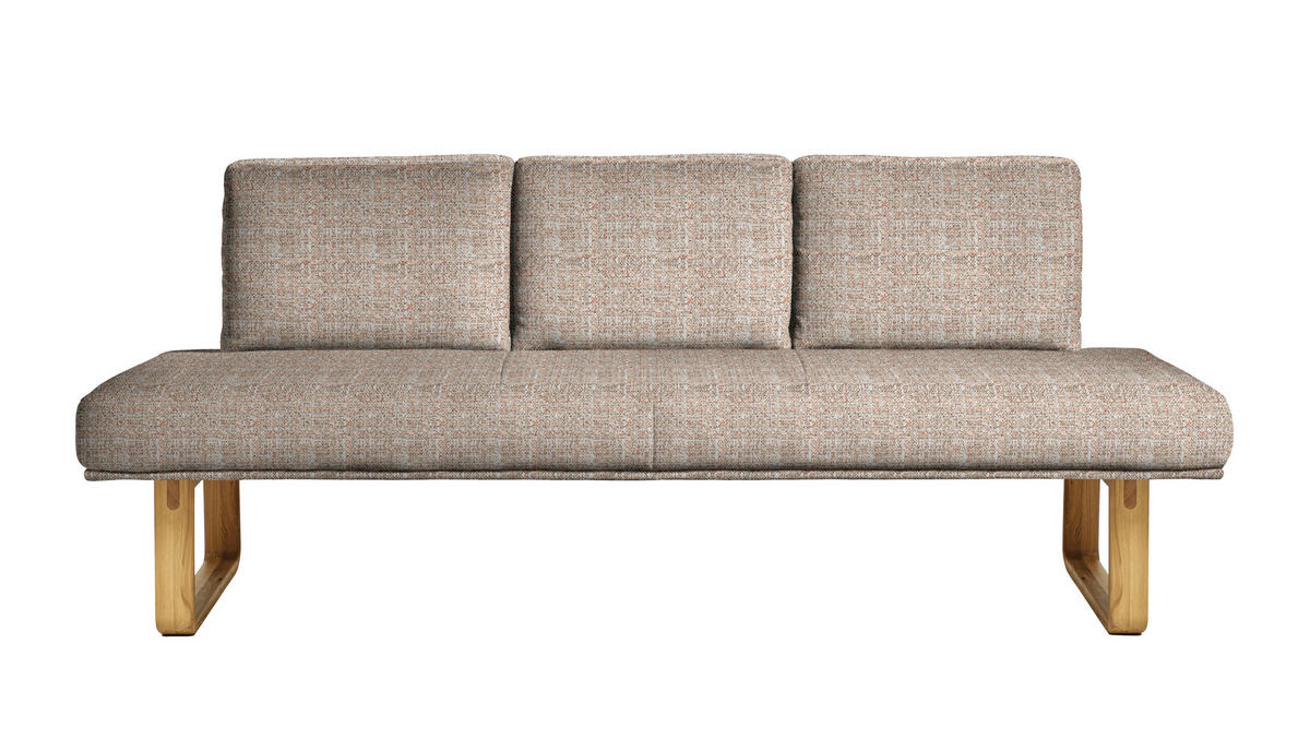 SITZBANK 209/92/78 cm  in Orange, Eichefarben  - Eichefarben/Orange, Design, Holz/Textil (209/92/78cm) - Dieter Knoll