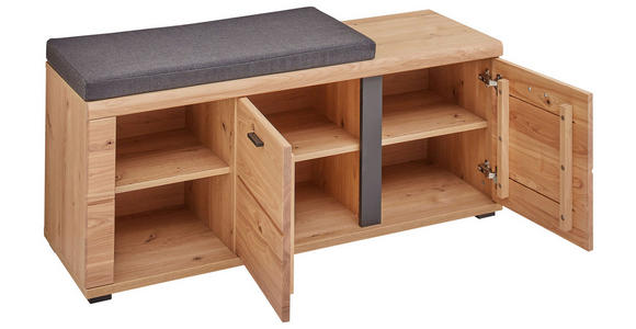 GARDEROBENBANK  in 120/49/40 cm  - Eichefarben/Anthrazit, Natur, Holz/Holzwerkstoff (120/49/40cm) - Linea Natura