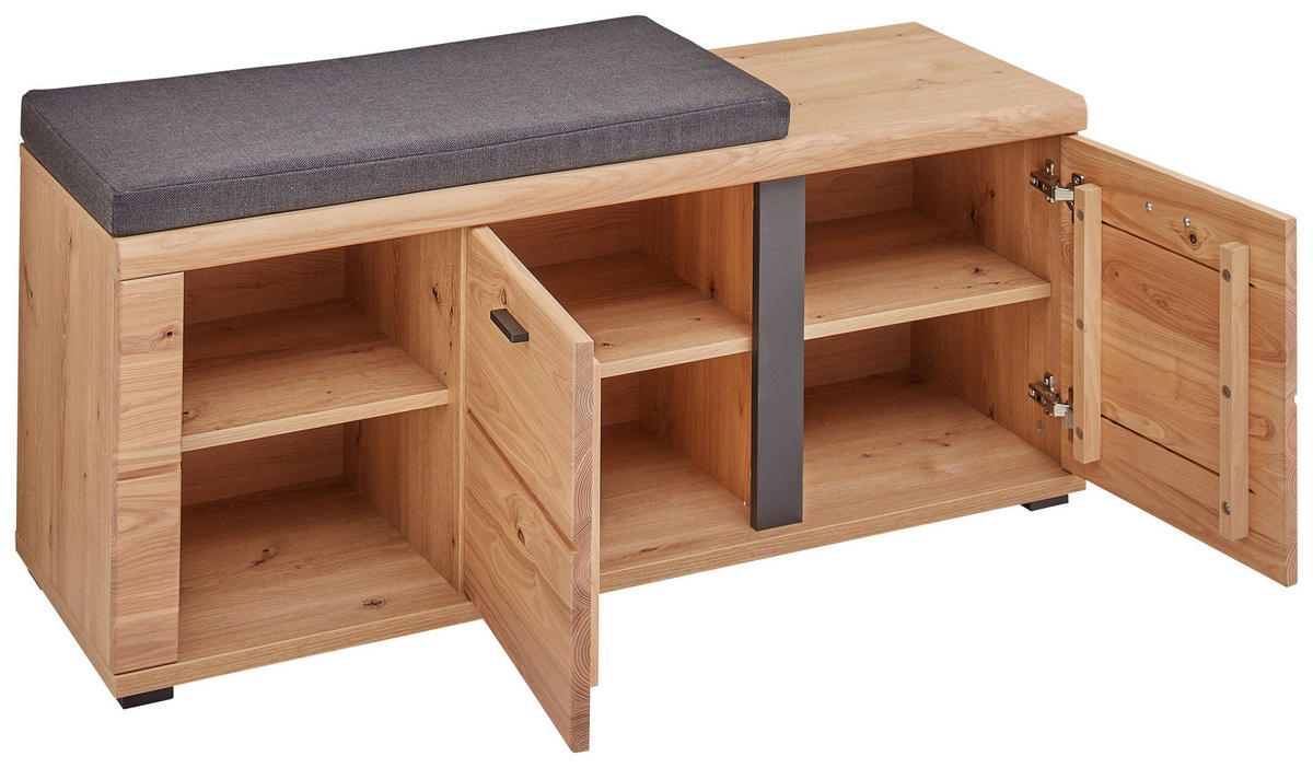 GARDEROBNA KLOP barve hrasta, barve jesena - barve jesena/črna, Natur, kovina/umetna masa (120/49/40cm) - Linea Natura