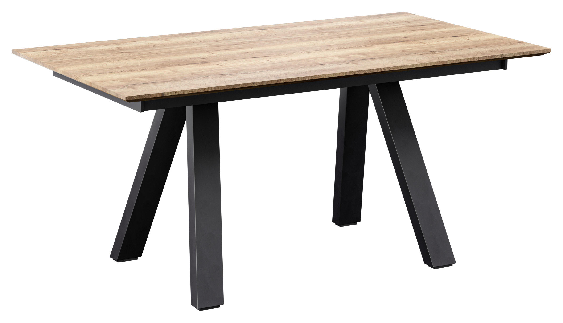ESSTISCH in Metall, Holzwerkstoff 220/100/75 cm  - Eichefarben/Anthrazit, Design, Holzwerkstoff/Metall (220/100/75cm) - Venjakob