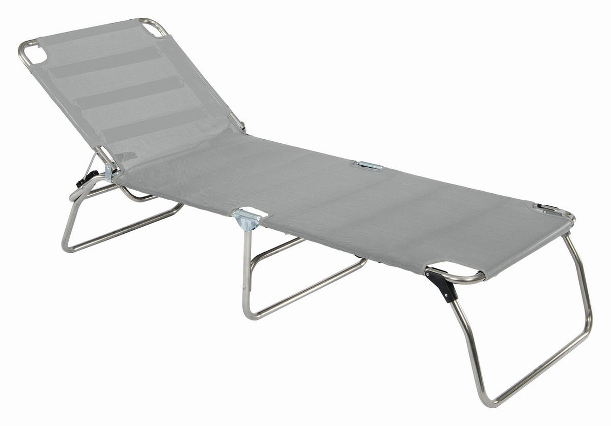 SONNENLIEGE 60/42/190 cm  - Silberfarben/Grau, Design, Textil/Metall (60/42/190cm) - FIAM