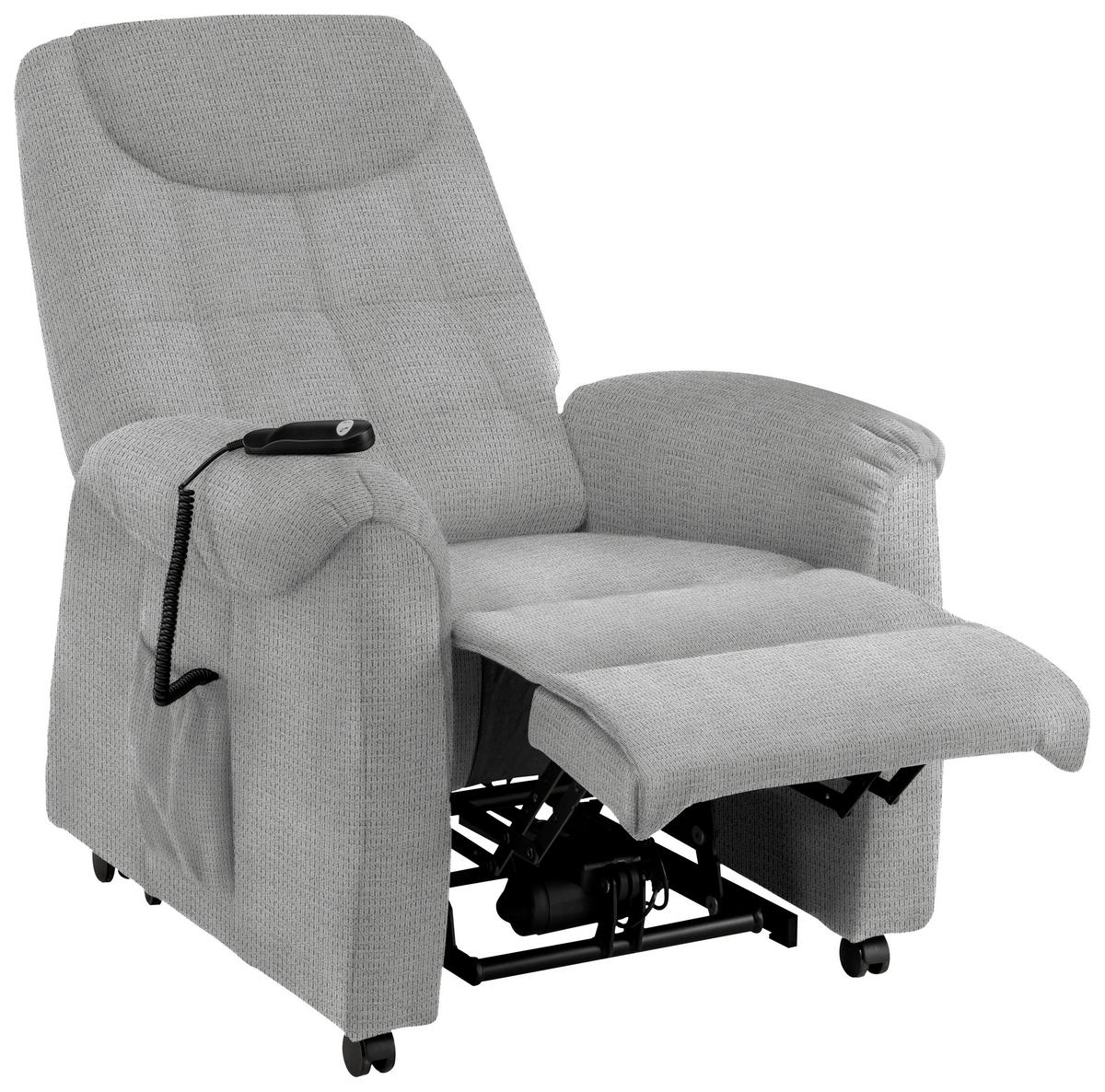 FERNSEHSESSEL in Mikrofaser Hellgrau  - Hellgrau/Schwarz, KONVENTIONELL, Kunststoff/Textil (83/113/92cm) - Xora