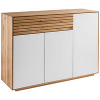 KOMMODE Riva  in 119/84/37 cm  - Wildeiche/Weiß, MODERN, Glas/Holz (119/84/37cm) - Linea Natura