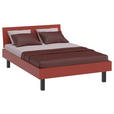 BETT 140/200 cm  in Rot, Koralle  - Koralle/Rot, Design, Metall (140/200cm) - Xora