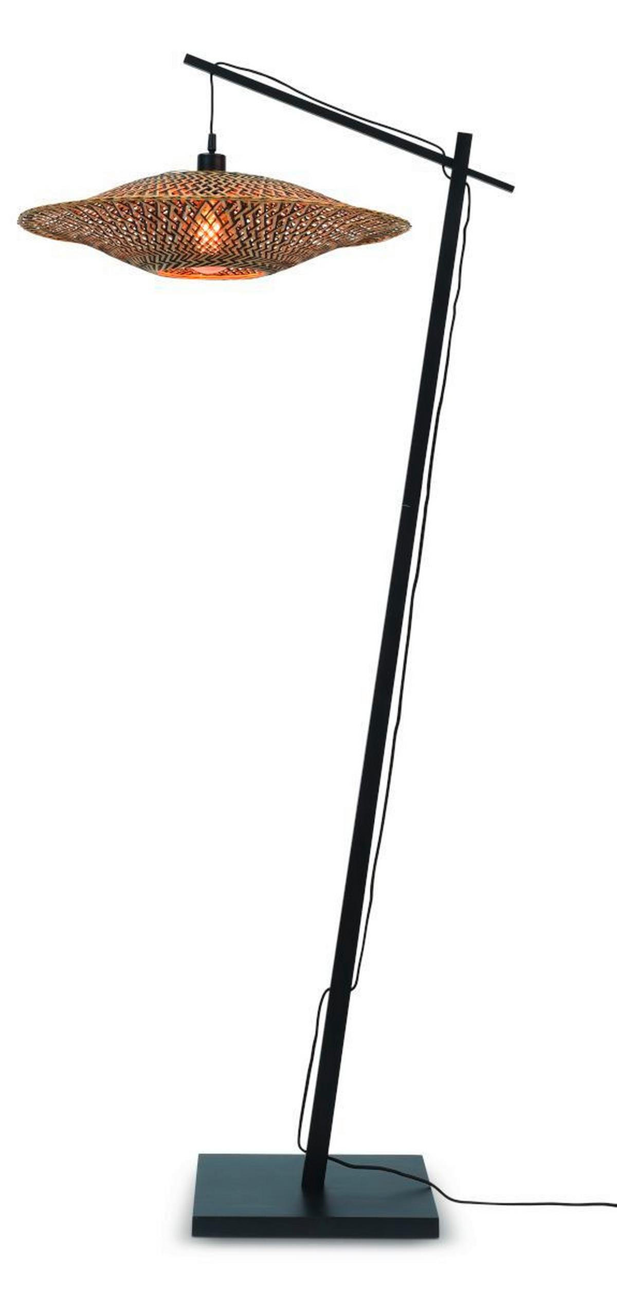 STEHLEUCHTE 60/176 cm    - Schwarz/Naturfarben, Trend, Holz (60/176cm) - Good & Mojo