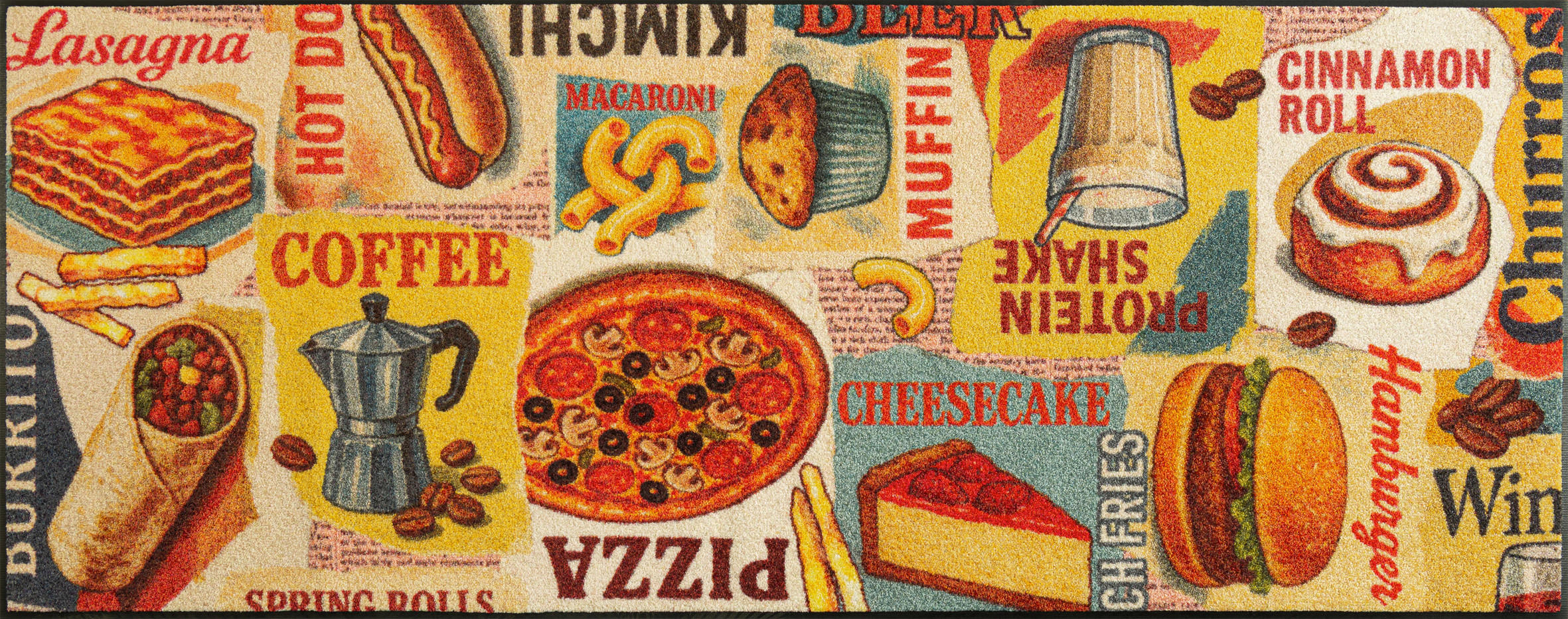 KÜCHENLÄUFER 75/190 cm Snack Attack Beige  - Beige, Trend, Kunststoff/Textil (75/190cm) - wash+dry