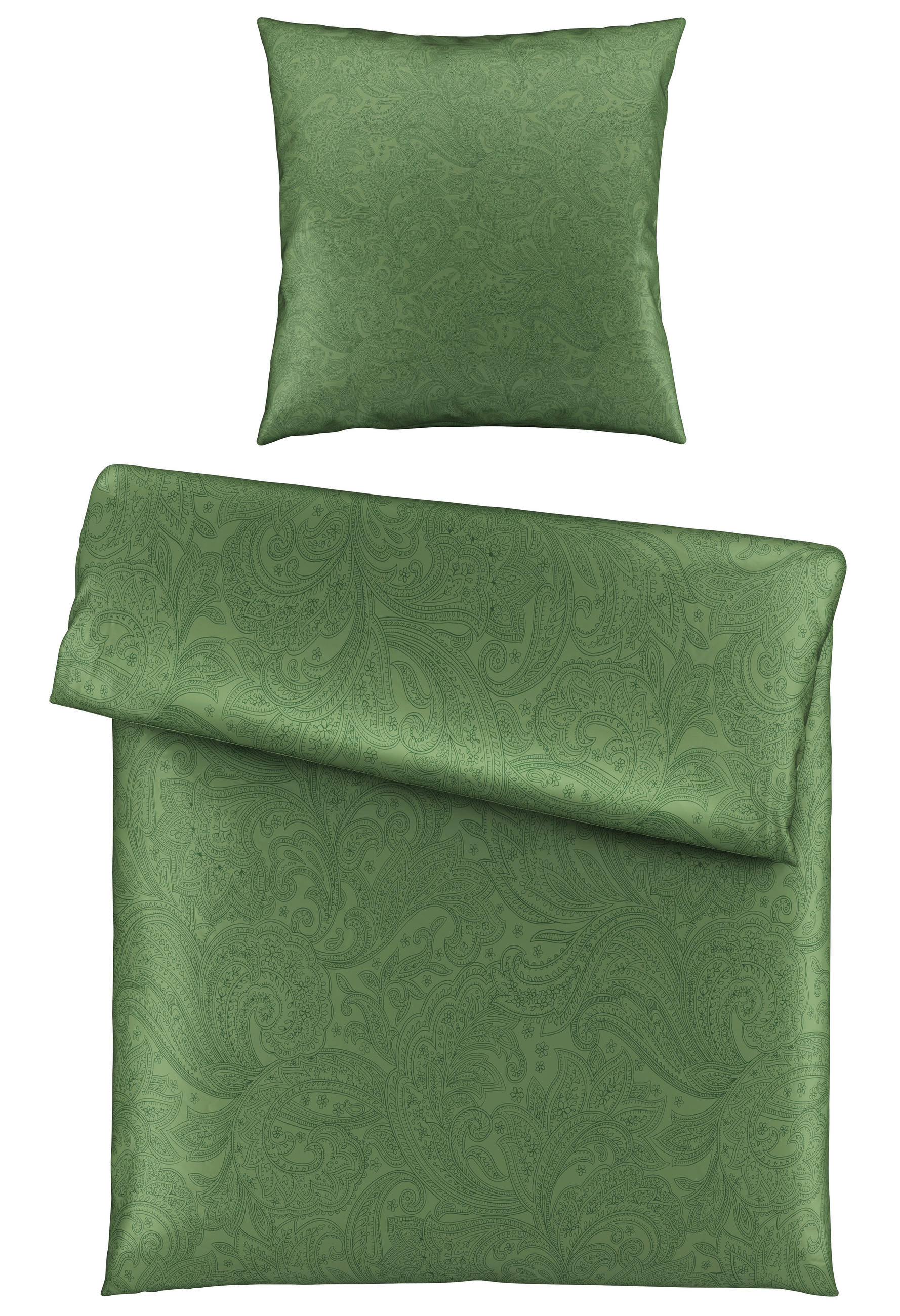 BETTWÄSCHE Satin 155/220 cm - Jadegrün, Textil (155/220cm) - Novel