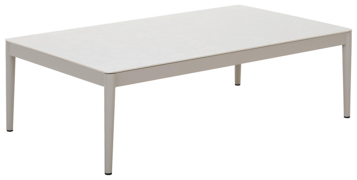 LOUNGETISCH 118/68/35 cm Metall, Kunststoff, Keramik  - Hellgrau/Weiß, Design, Keramik/Kunststoff (118/68/35cm) - Amatio