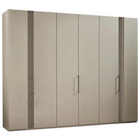 DREHTÜRENSCHRANK 300/216/59 cm,  in Champagner, 6 Tür(en)  - Chromfarben/Champagner, Design, Glas/Holzwerkstoff (300/216/59cm) - Dieter Knoll