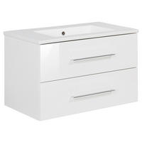 WASCHTISCHKOMBI 82 cm  - Silberfarben/Weiß, MODERN, Keramik/Holzwerkstoff (82cm) - MID.YOU