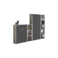 AKTENSCHRANK Anthrazit, Hellgrau  - Anthrazit/Hellgrau, MODERN, Holzwerkstoff (128,5/185,6/33cm) - MID.YOU