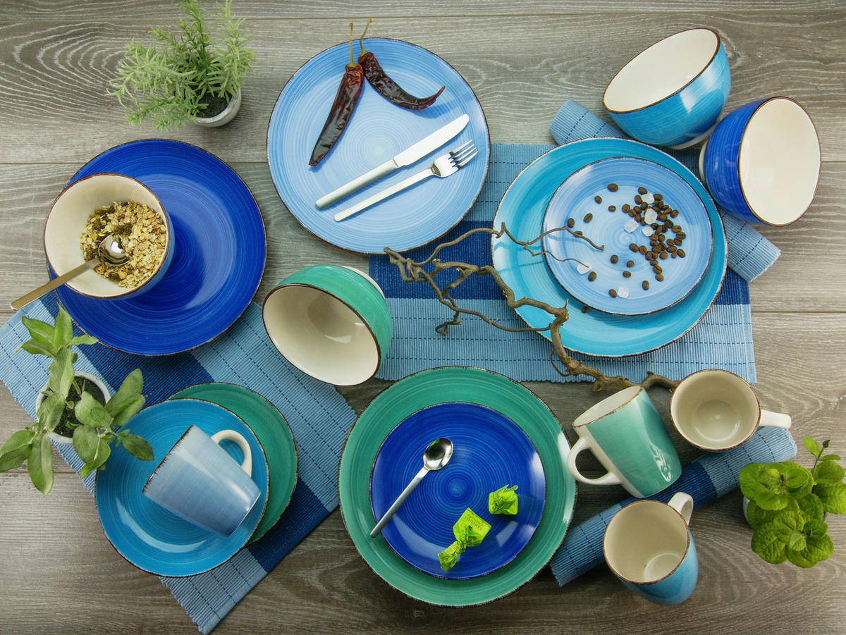 KOMBINOVANÁ SOUPRAVA, 16dílné, pórovina - vícebarevná, Basics, keramika (34/30/32cm) - Creatable