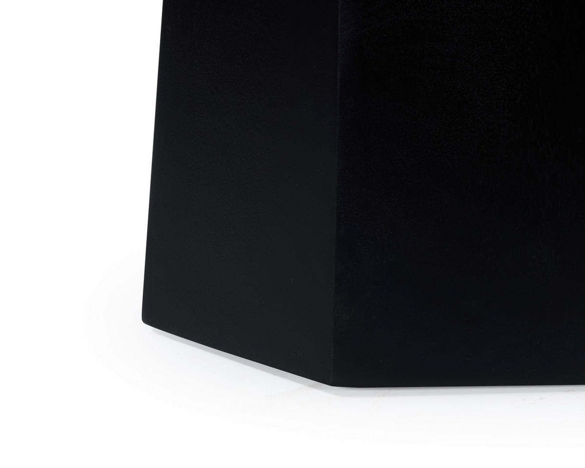 BEISTELLTISCH 35/35/50 cm Mangoholz vollmassiv Schwarz sechseckig  - Schwarz, Design, Holz (35/35/50cm) - Livetastic